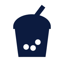 Bubble tea icon, Sharp Solid style