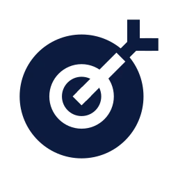Bullseye arrow icon, Sharp Solid style