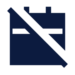 Calendar off icon, Sharp Solid style