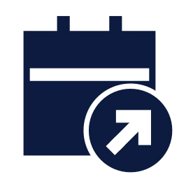 Calendar share icon, Sharp Solid style