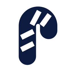 Candy cane icon, Sharp Solid style