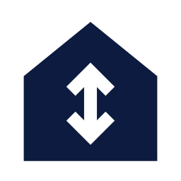 Ceiling height icon, Sharp Solid style