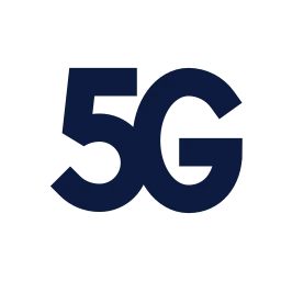 Cellular 5g icon, Sharp Solid style