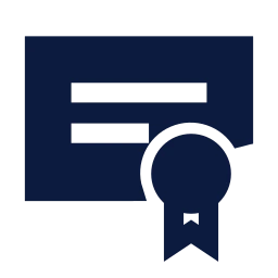 Certificate icon, Sharp Solid style