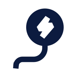 Charging cable icon, Sharp Solid style