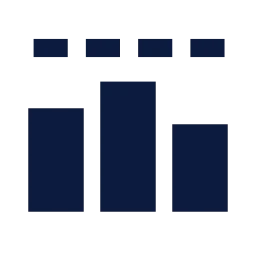 Chart bar target icon, Sharp Solid style