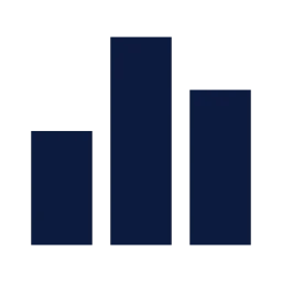 Chart bar icon, Sharp Solid style