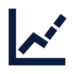 Chart forecast icon, Sharp Solid style