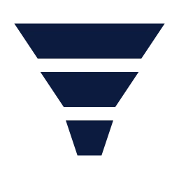 Chart funnel icon, Sharp Solid style