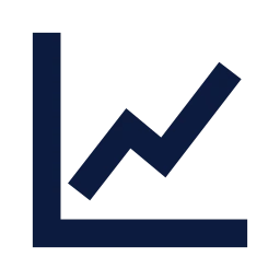 Chart line icon, Sharp Solid style