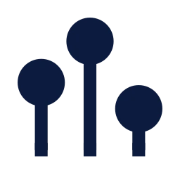 Chart lollipop icon, Sharp Solid style