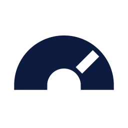Chart semicircle icon, Sharp Solid style