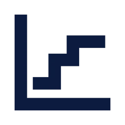 Chart step icon, Sharp Solid style