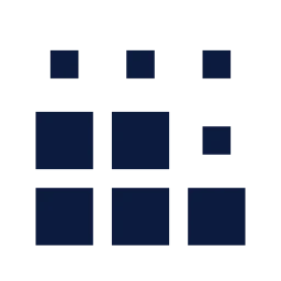 Chart waffle icon, Sharp Solid style