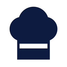 Chef hat icon, Sharp Solid style