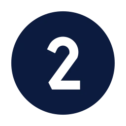 Circle number 2 icon, Sharp Solid style