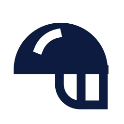 Cricket helmet icon, Sharp Solid style