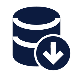 Database down icon, Sharp Solid style