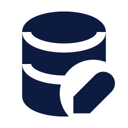 Database edit icon, Sharp Solid style