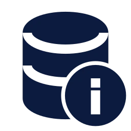Database info icon, Sharp Solid style