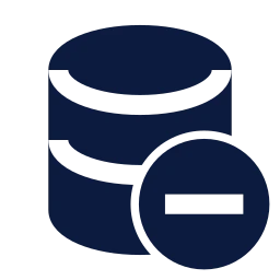Database minus icon, Sharp Solid style