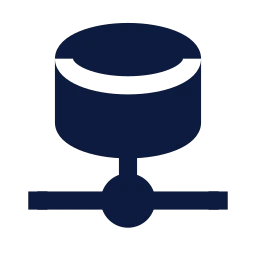 Database network icon, Sharp Solid style