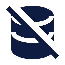 Database off icon, Sharp Solid style