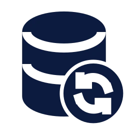 Database refresh icon, Sharp Solid style