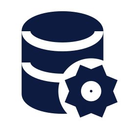 Database settings icon, Sharp Solid style