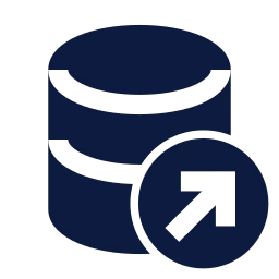 Database share icon, Sharp Solid style
