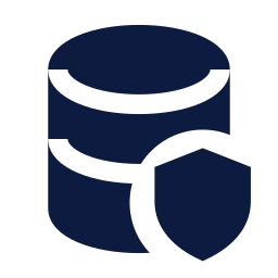 Database shield icon, Sharp Solid style