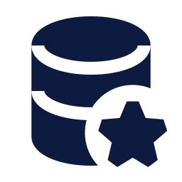 Database star icon, Sharp Solid style