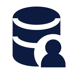 Database user icon, Sharp Solid style