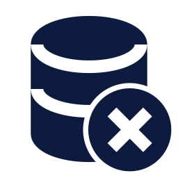 Database x icon, Sharp Solid style
