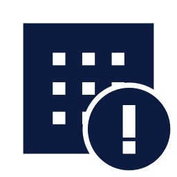 Dataset alert icon, Sharp Solid style
