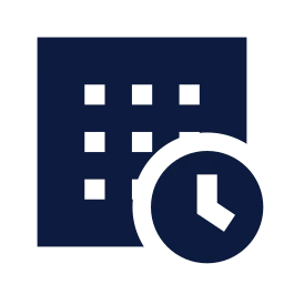 Dataset clock icon, Sharp Solid style