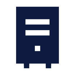 Desktop tower icon, Sharp Solid style