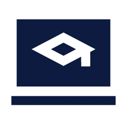 E learning icon, Sharp Solid style