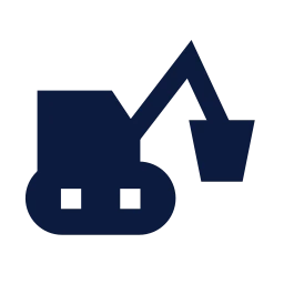 Excavator icon, Sharp Solid style