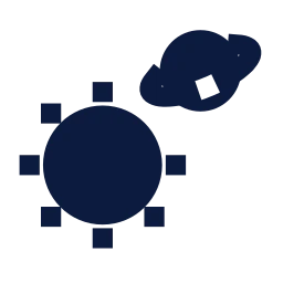 Exoplanet icon, Sharp Solid style