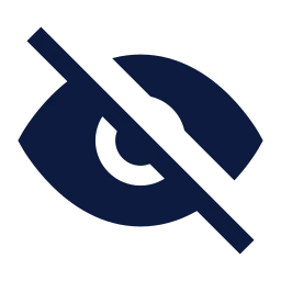 Eye off icon, Sharp Solid style