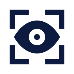 Eye scan icon, Sharp Solid style