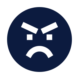Face angry icon, Sharp Solid style