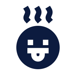 Face hot icon, Sharp Solid style