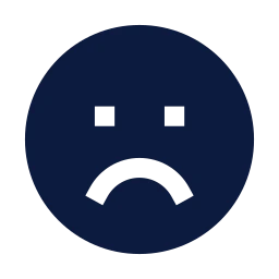 Face sad icon, Sharp Solid style