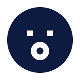 Face surprised icon, Sharp Solid style