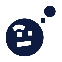 Face thinking icon, Sharp Solid style