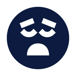 Face weary icon, Sharp Solid style