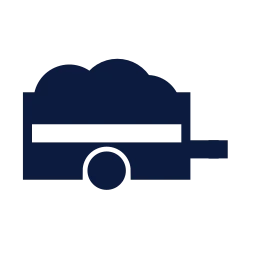 Farm trailer icon, Sharp Solid style