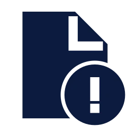 File alert icon, Sharp Solid style